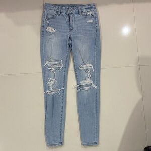 Light Blue Distressed Women Jeans